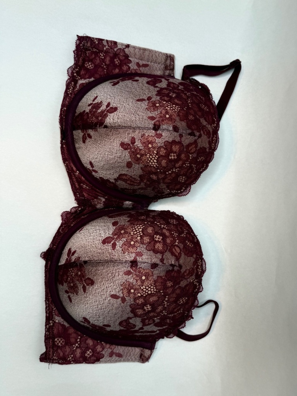 Torrid Curve Magenta/Cranberry strapless convertible bra
